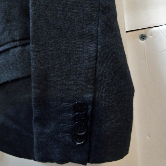 Zara Boy Print Blue 9/10 Extrafine Wool Tailored Fit Front Buttons Coat Blazer - Picture 3 of 10